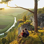 Altmühltal, Sommer 2004Wanderurlaub im Naturpark AltmühltalAbendstimmung am Aussichtspunkt Obereggersberg